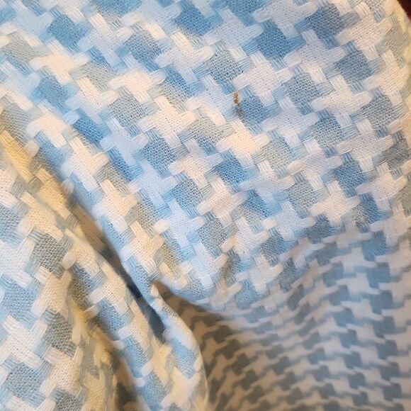 Coach scarf houdstooth blue white fringe soft womens scarf winter scarf preowned - Picture 10 of 10